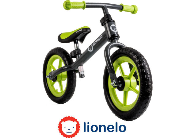 Lionelo Fin Laufrad Kinderlaufrad Roller Kinder Fahrrad Lauflernrad Runner Gr&uuml;n