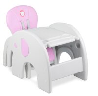 Lionelo Eli 5in1 Kinderhochstuhl Baby Hochstuhl Stuhl+Tisch Kinderstuhl Pink