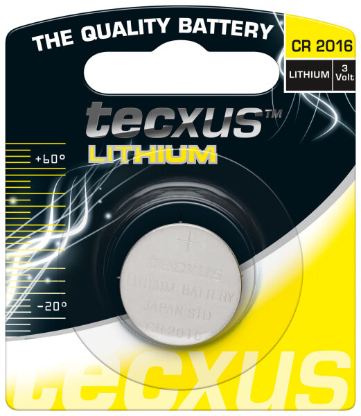 tecxus Knopfzelle Lithium CR 2016