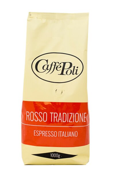 6 x 1 KG Caff&eacute; Poli Rosso Tradizione ganze Bohnen f&uuml;r Espresso, Kaffee bohnen