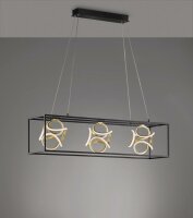 Fischer&amp;Honsel 60404 Living Gesa-Serie LED Pendelleuchte Schwarz 3x16W Dimmbar