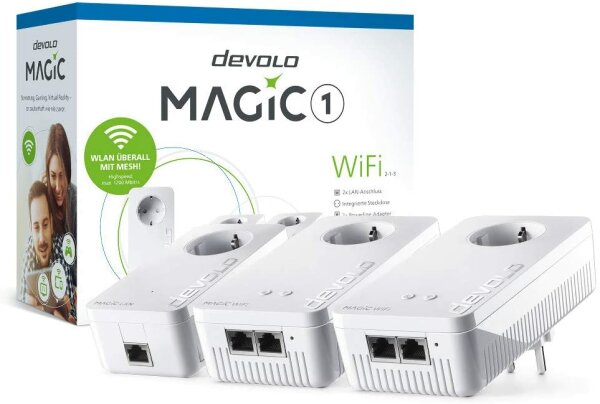 Devolo Magic 1 WiFi 2-1-3 Multiroom Kit 3x Powerline WLAN Mesch Network 1200MBit