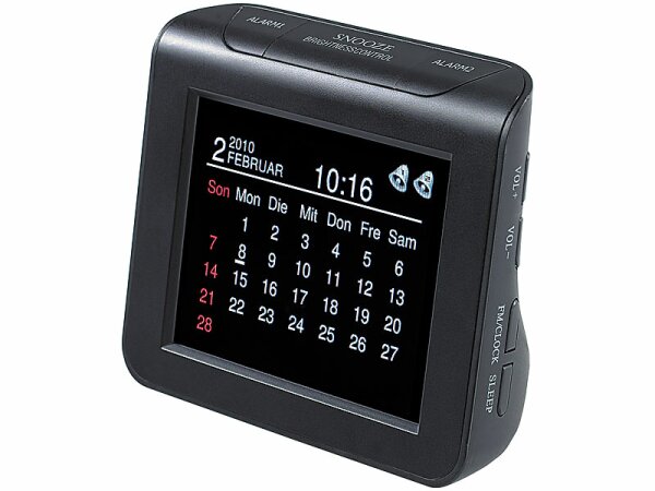 auvisio 5in1 Multimedia-Radiowecker mit Uhr, Kalender, MP3-Player &amp; Photoframe
