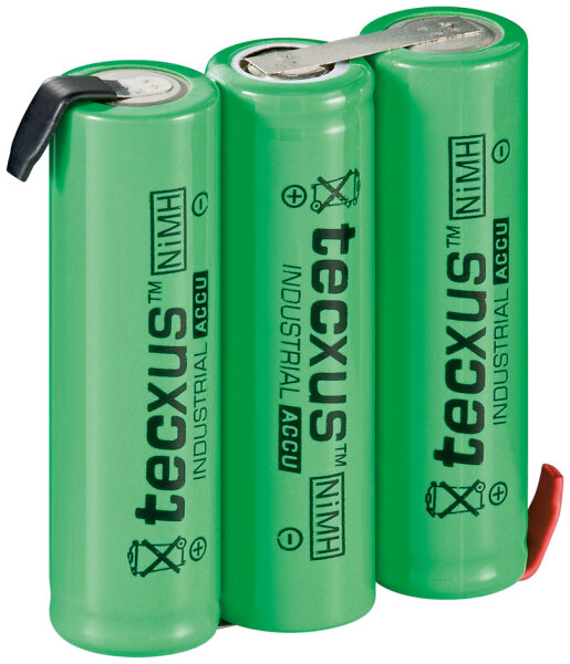 Tecxus Akku-Pack im Polybag mit Eurolochung 3,6 V 2100 mAh NIMH AA-3