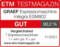 Graef Milegra ESM 802 Siebtr&auml;ger Espresso Kaffee Maschine Edelstahl 1600W 15 Bar