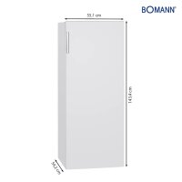 Bomann VS 7316.1 Vollraum-K&uuml;hlschrank Abtauteilautomatik Wei&szlig; 242L 143cm LED