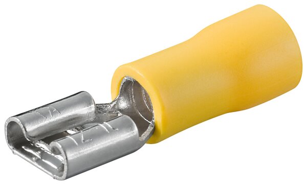 100 x Flachsteckh&uuml;lsen gelb Steckmass 6,4 x 0,8mm Aderquerschnitt 4,0-6,0mm&sup2;
