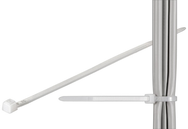 100 x Kabelbinder Standard L&auml;nge 142 mm, Breite 3,5 mm, Transparent