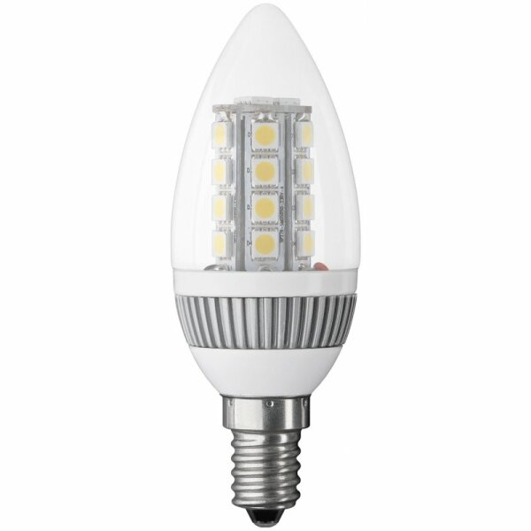 LED Kerzenlampe E14 Classic Wei&szlig; mit Cluster Klar