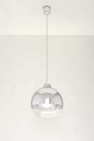 DWA LAPIS1 Pendelleuchte H&auml;ngelampe Silber Transparent E27 Designer