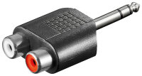 Audio-Adapter 6,35 mm stereo Stecker &gt; 2 x Cinchkupplung