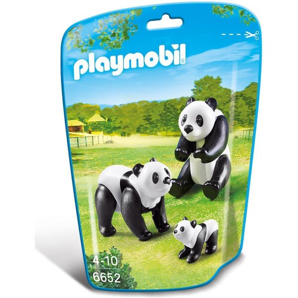 Playmobil 6652 Zoo Safari-Welt Abenteuer 2 Pandas mit Baby Panda-Familie Figuren