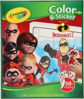 Crayola Disney Pixar Incredibles Die Unglaublichen Malbuch &amp; Sticker 32 Seiten