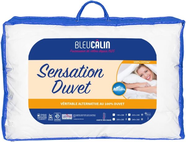 Bleu Calin Sensation Duvet Bettdecke warme Steppdecke mit Daunengef&uuml;hl 220x240cm