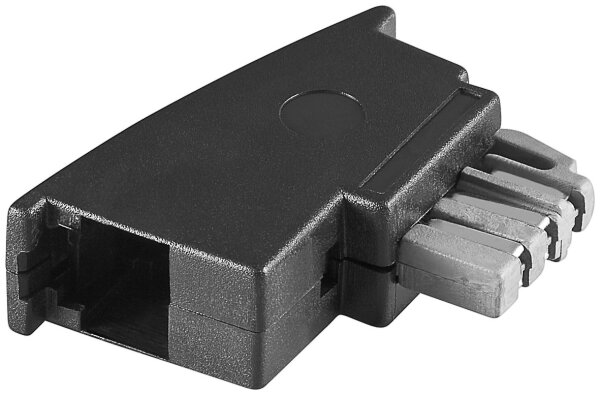TAE Adapter Festnetz Telefon Stecker N &gt; RJ11 (6P4C) Kupplung schwarz