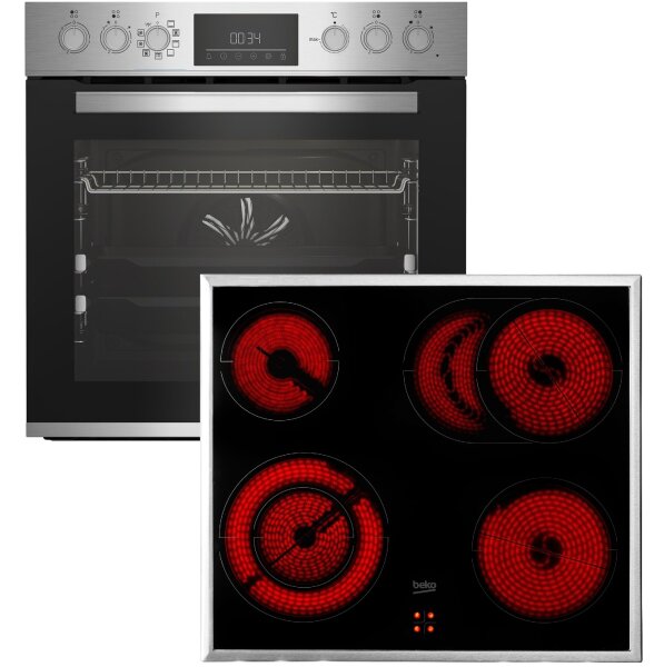 Beko BBUM12320XPE Einbau Herdset Backofen Kochfeld Pyrolyse Edelstahl A+