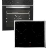 Beko BBUM13340XMPEF Einbau Herdset Backofen Induktion Kochfeld Pyrolyse Schwarz