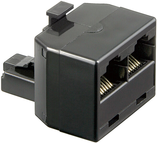 ISDN T-Adapter 2 x RJ-45 Buchse &gt; 1 x RJ-45 Stecker, schwarz