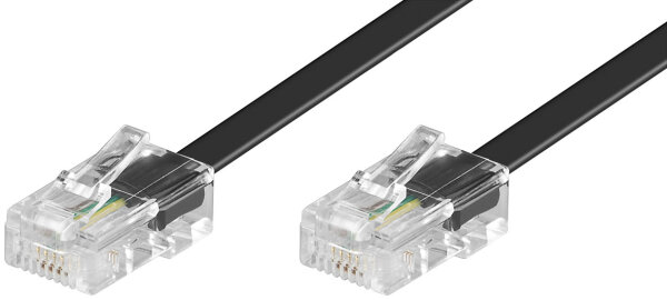 ISDN Modularanschlu&szlig;kabel 2x RJ-45 Stecker 4-polig belegt 3 m, Schwarz