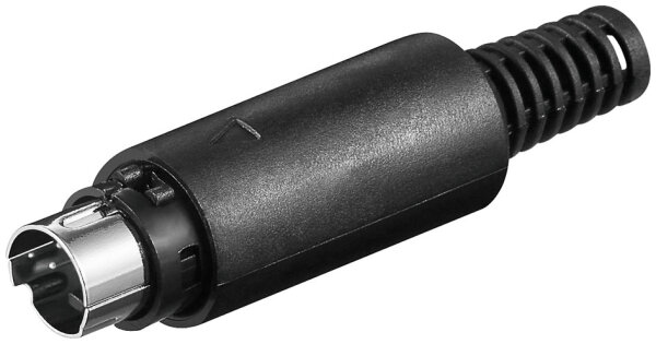 mini DIN-Stecker 4-polig Kunststoff schwarz mit Knickschutz