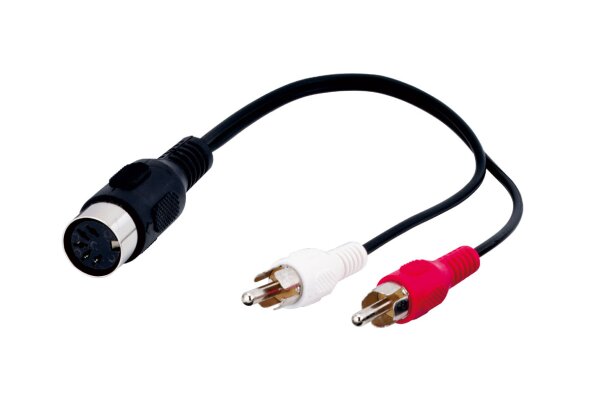Audio-Video-Kabel 1 x 5-pol. DIN-Kupplung &gt; 2 x Cinchstecker 0,2m