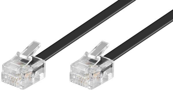Modularanschlu&szlig;kabel 2x RJ-11 Stecker 4-polig belegt 6 m, Schwarz