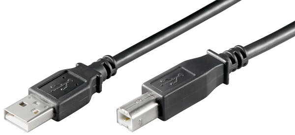 USB 2.0 Hi-Speed Kabel &quot;A&quot; Stecker &gt; &quot;B&quot; Stecker 1,8 m, Schwarz