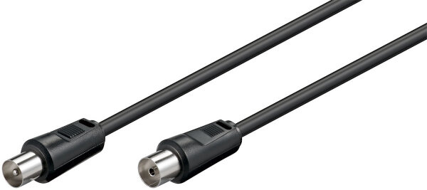 Antennen Anschluss kabel Koax-Stecker&gt; Koax-Kupplung  3,75 m, schwarz