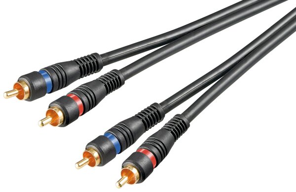 Audio-Video-Kabel 2 x Cinchstecker &gt; 2 x Cinchstecker vergoldete Kontakte 0,2 m