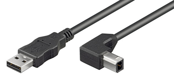 USB 2.0 Hi-Speed Kabel &quot;A&quot; Stecker &gt; &quot;B&quot; 90&deg; Winkelstecker 1 m