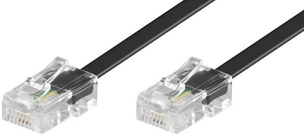 ISDN Modularanschlu&szlig;kabel 2x RJ-45 Stecker 4-polig belegt 15 m, Schwarz
