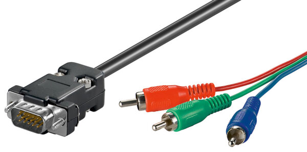Audio-Video-Kabel 15-polig HD-Stecker &gt; 3x Cinchstecker ( RGB ) 2 m