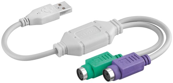 USB auf PS/2 Konverter / Adapter USB &quot;A&quot; Stecker &gt; 2 x PS/2 Buchse