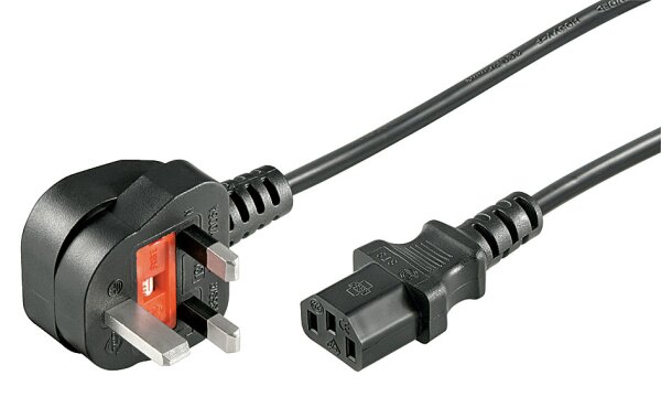 Kaltger&auml;te Kabel Netzkabel PC Strom Kabel mit UK Stecker 1,8 m, Schwarz
