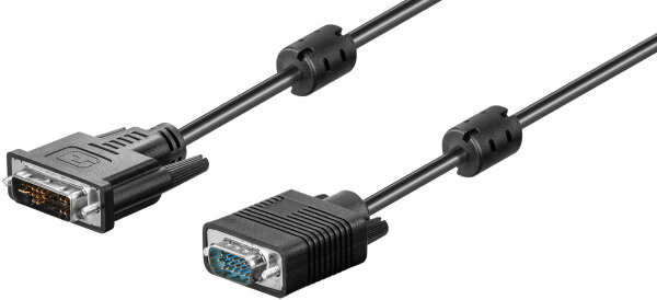 DVI-I/VGA FullHD Kabel DVI-I (12+5) Stecker&gt;15 pol. HD-Stecker 1 m