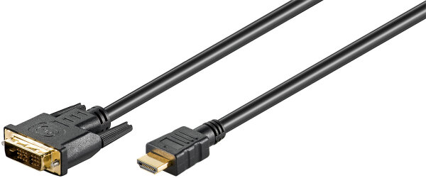 HDMI / DVI-D Kabel 19 polig HDMI-Stecker &gt; DVI-D (18+1) Stecker 2 m
