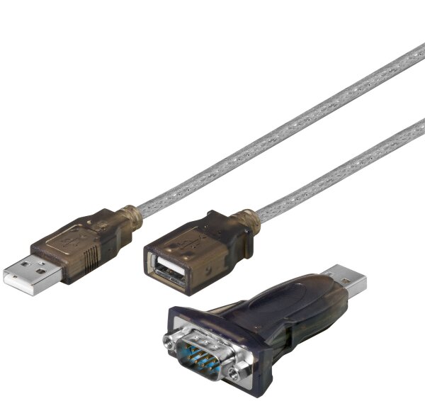 USB auf seriell RS232 Konverter, Adapter Kabel USB &quot;A&quot; Stecker &gt; 9-pol. SUB-D Stecker