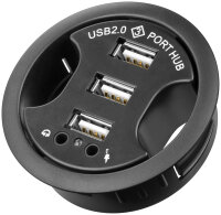 USB 2.0 Hi-Speed HUB /Verteiler 3 Port + Audio Buchse Zum...