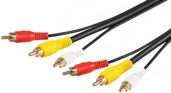 Audio-Video-Kabel 3x Cinchstecker &gt; 3x Cinchstecker 20 m