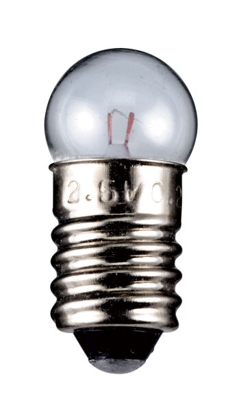 10 x Kugelf&ouml;rmige Lampe E10 Sockel, 3,5 V, 0,2 A, L-3646