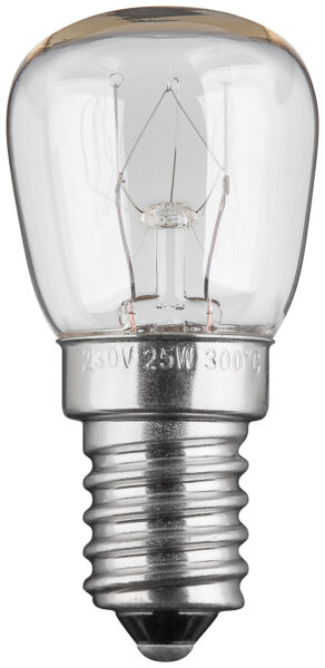 Backofenlampe E14 15W 230V Gl&uuml;hbirne Tropfenform 300&deg;
