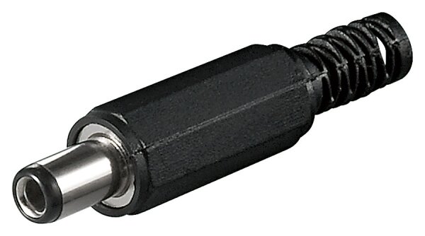 10 x DC-Stecker mit Knickschutz Bohrung 2,5 x 5,5 mm Schaftl&auml;nge 9,0 mm