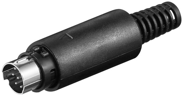 10 x mini DIN-Stecker 8-polig Kunststoff schwarz mit Knickschutz