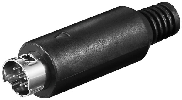 10 x mini DIN-Stecker 9-polig Kunststoff schwarz mit Knickschutz