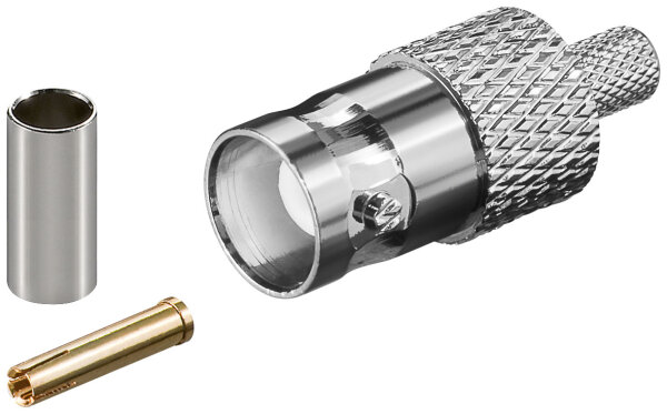 10 x BNC - Crimpkupplung f&uuml;r RG 58/U Kabel mit Gold Pin