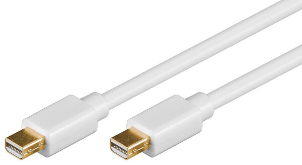 Mini DisplayPort Kabel vergoldete Kontakte 1 m, weiss