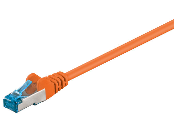 CAT 6a Netzwerkkabel S/FTP LS0H 2x RJ-45 Stecker doppelt geschirmt 1,5 m, Orange