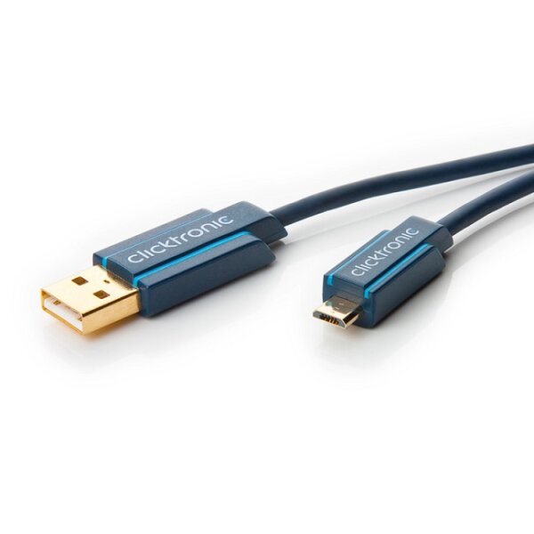 Clicktronic Casual Micro USB Adapterkabel auf Micro USB Stecker Typ B 1,8 m
