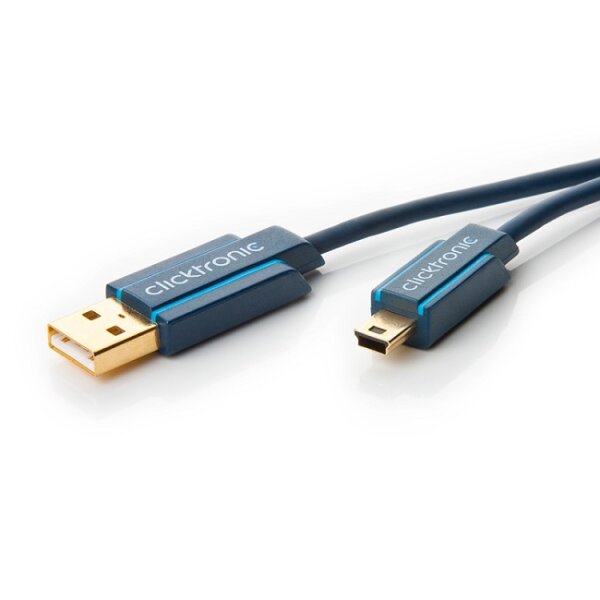 Clicktronic Casual USB Adapter Kabel Mini USB 2.0 Stecker Typ B 0,5 m