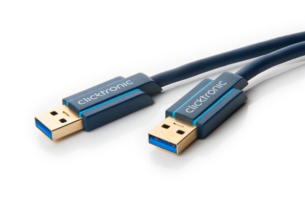 Clicktronic Casual USB 3.0 Hochgeschwindigkeits Kabel, Steckerkombi. A/A 0,5 m